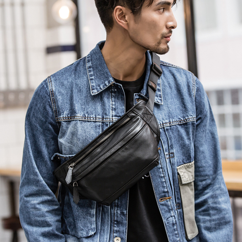 Money Belt Hidden - New Fashion Men's Genuine Leather Waist