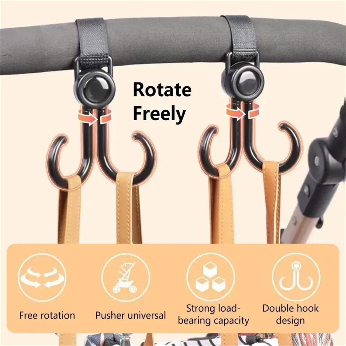 Rotatable Double Hooks Baby St - Travel Accessories Shops 评论和价格