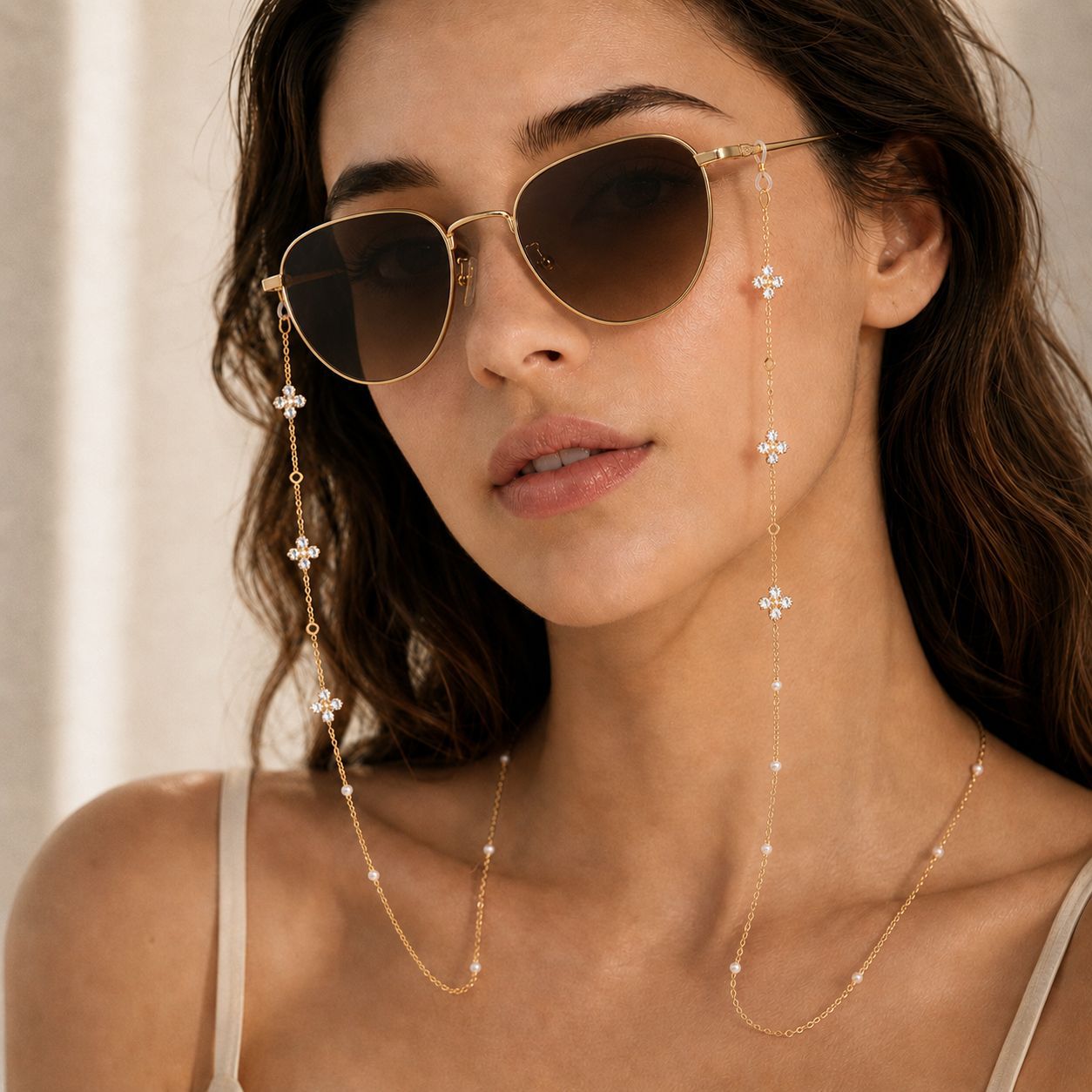 Eyeglass Chain Crystal Rhinest - Travel Reading Accessories 评论和价格