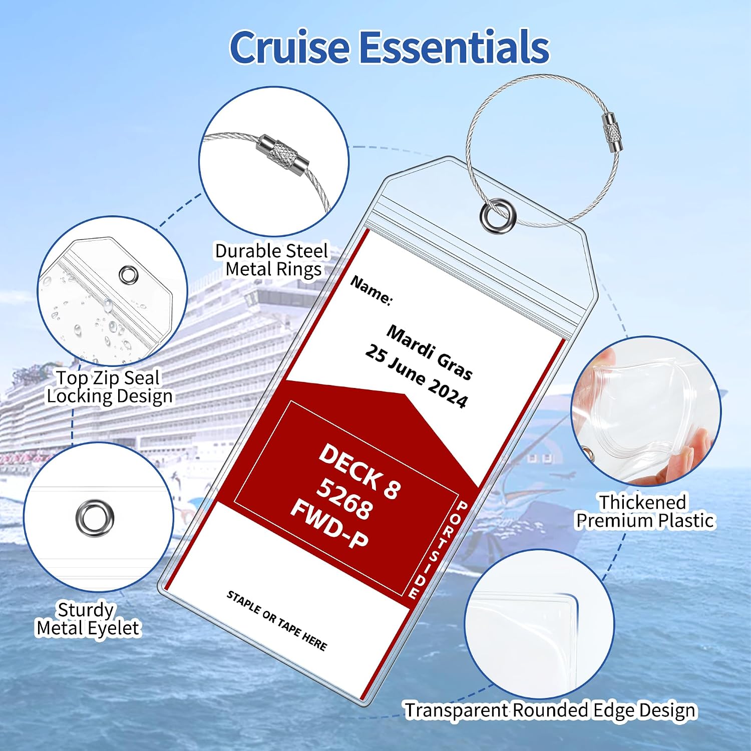 6 Pcs 19x9cm PVC Luggage Tags  - Travel Accessories International 评论和价格