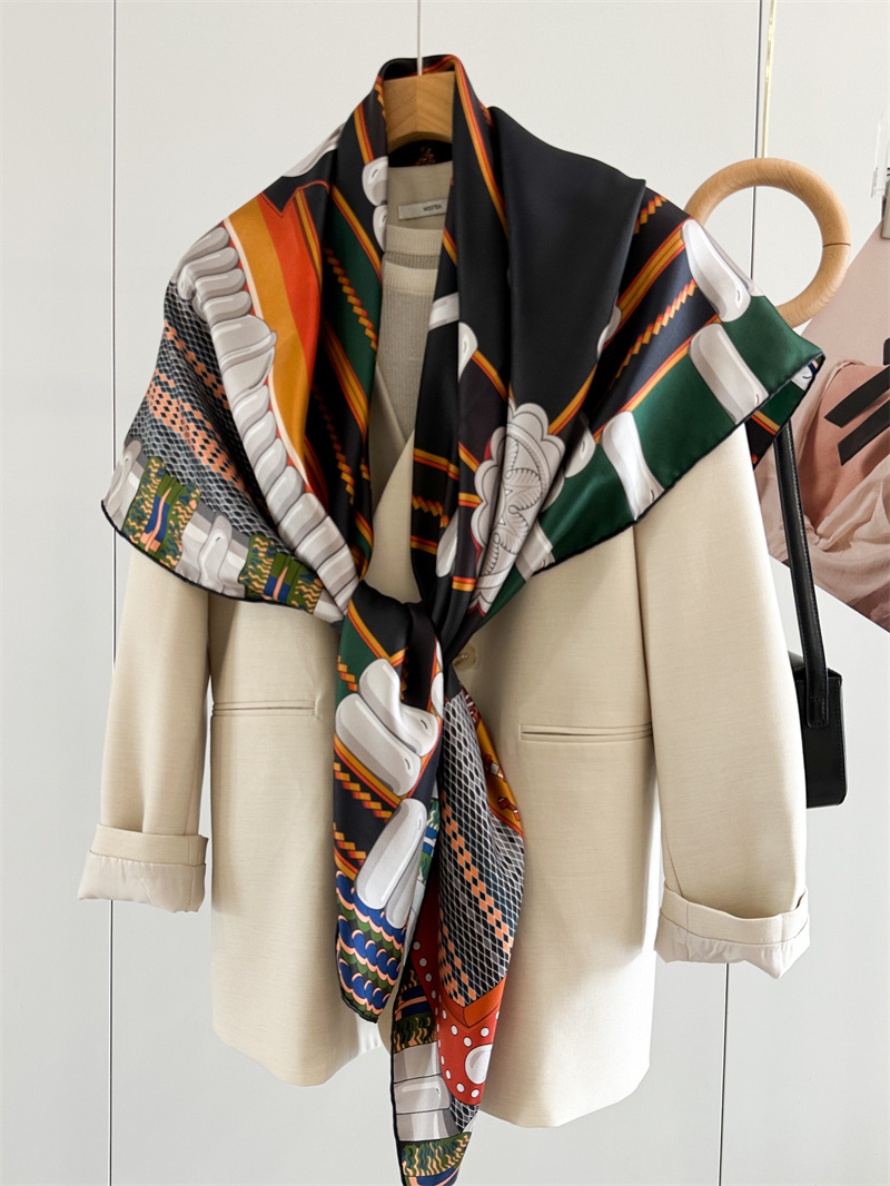 Saddle Print Silk Scarf Luxury - Travel Hair Accessories 评论和价格