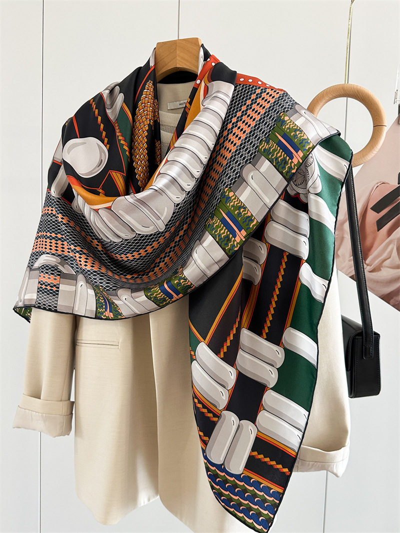 Saddle Print Silk Scarf Luxury - Travel Hair Accessories 评论和价格
