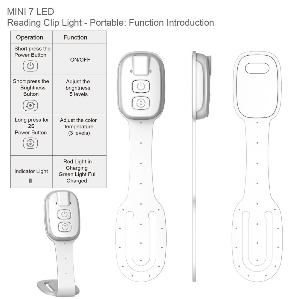 2-in-1 Clip-On Book Light with - Travel Reading Accessories 评论和价格