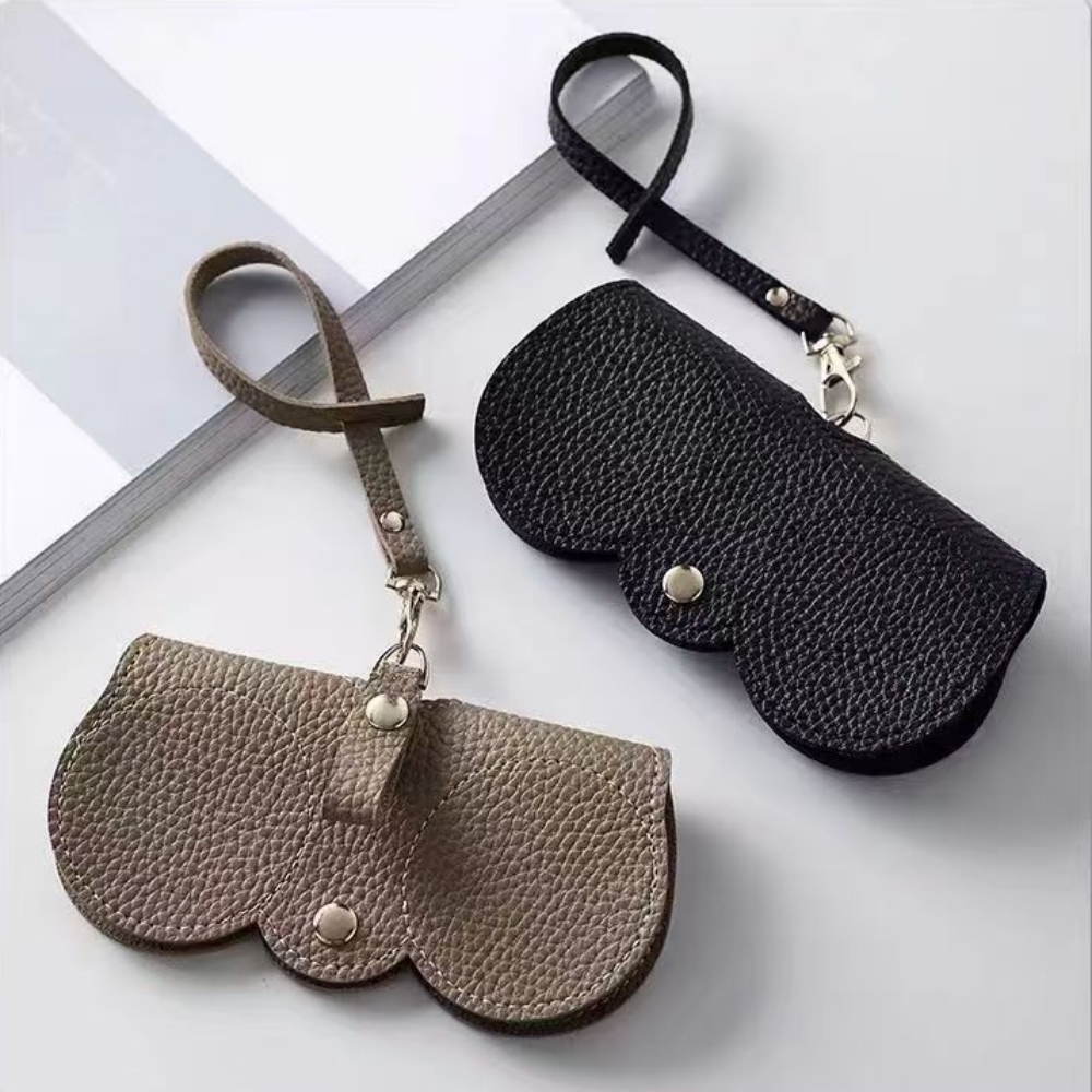 1pc Litchi Embossed Glasses Co - Travel Reading Accessories 评论和价格