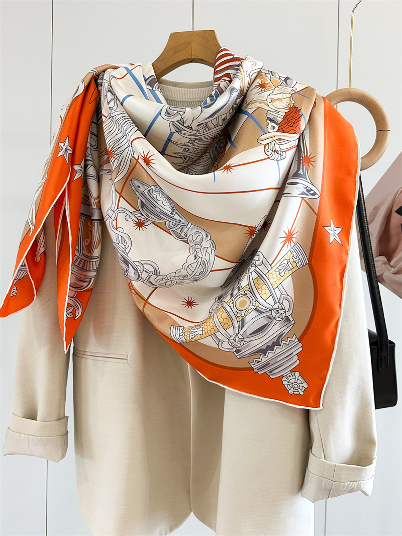 Luxury Brand Scarf Large Silk  - Travel Hair Accessories 评论和价格