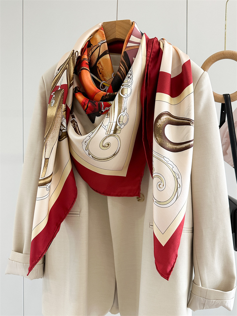 Horse Silk Scarf Luxury Design - Travel Hair Accessories 评论和价格