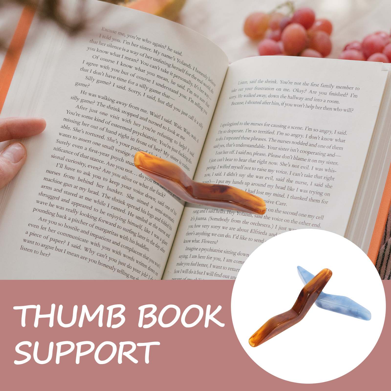 2Pcs Resin Thumb Book Page Hol - Travel Reading Accessories 评论和价格