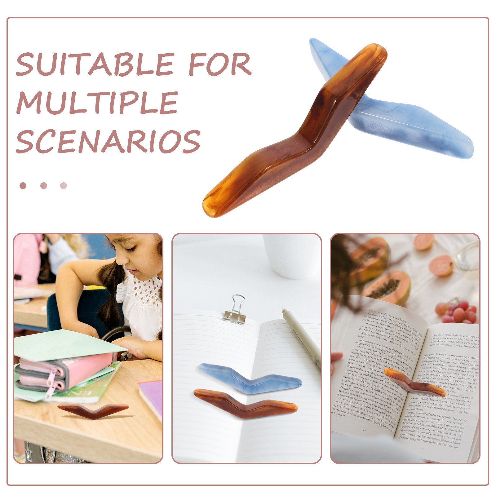 2Pcs Resin Thumb Book Page Hol - Travel Reading Accessories 评论和价格