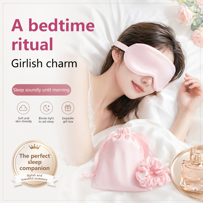 Silk Eye Mask 3Pcs Set Light B - Travel Hair Accessories 评论和价格