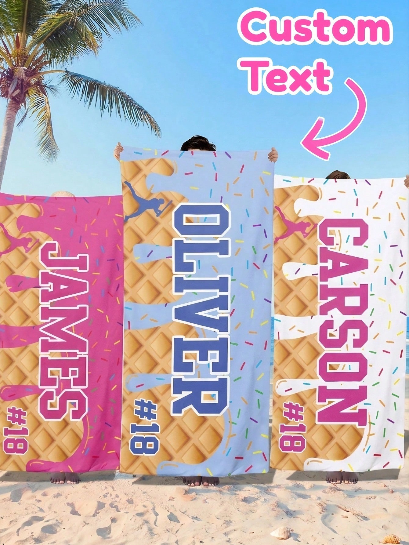 1pc Custom Text Ice Cream Base - Travel Towel Quick Dry 评论和价格