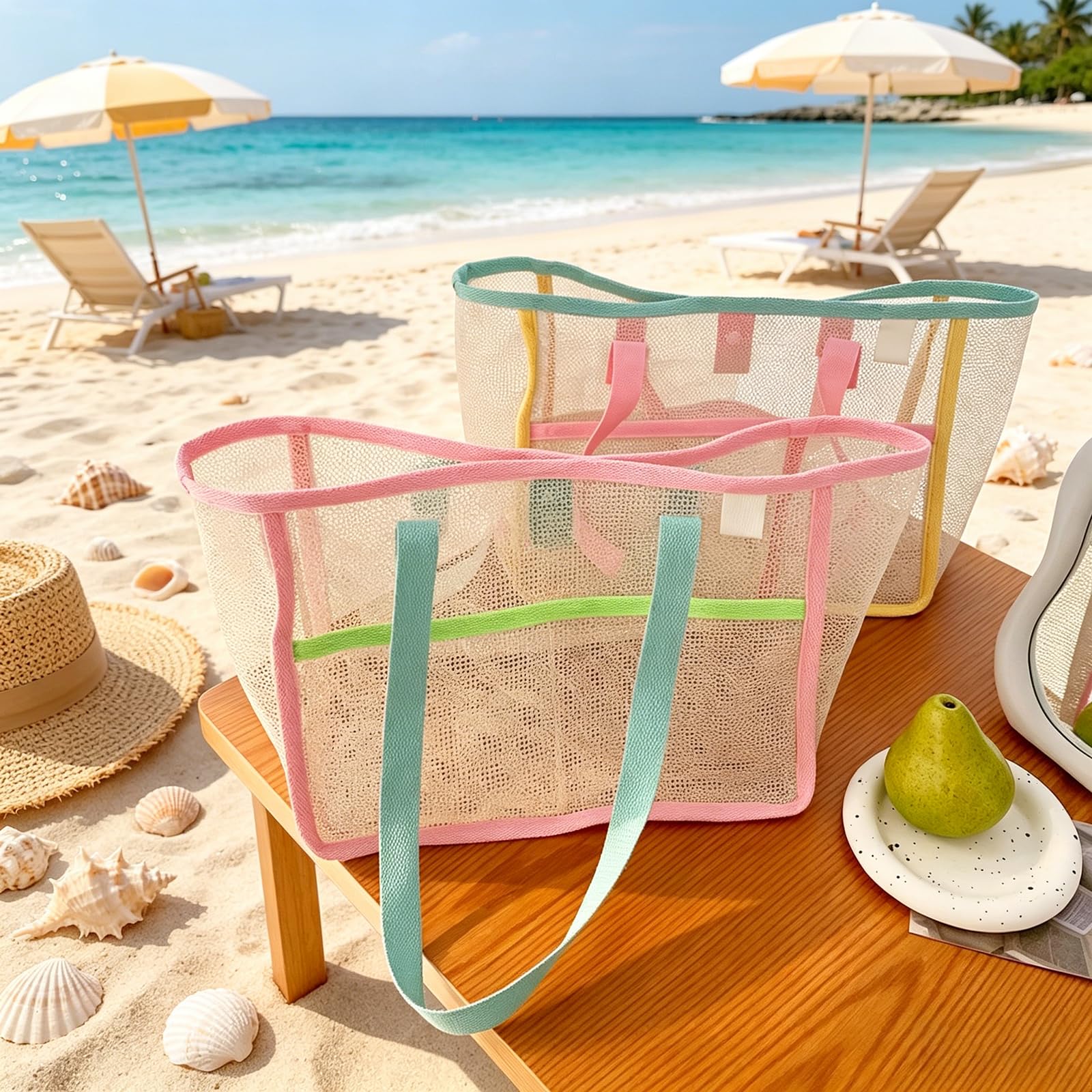 Beach Bags for Women Colorful  - Travel Accessories Shops 评论和价格