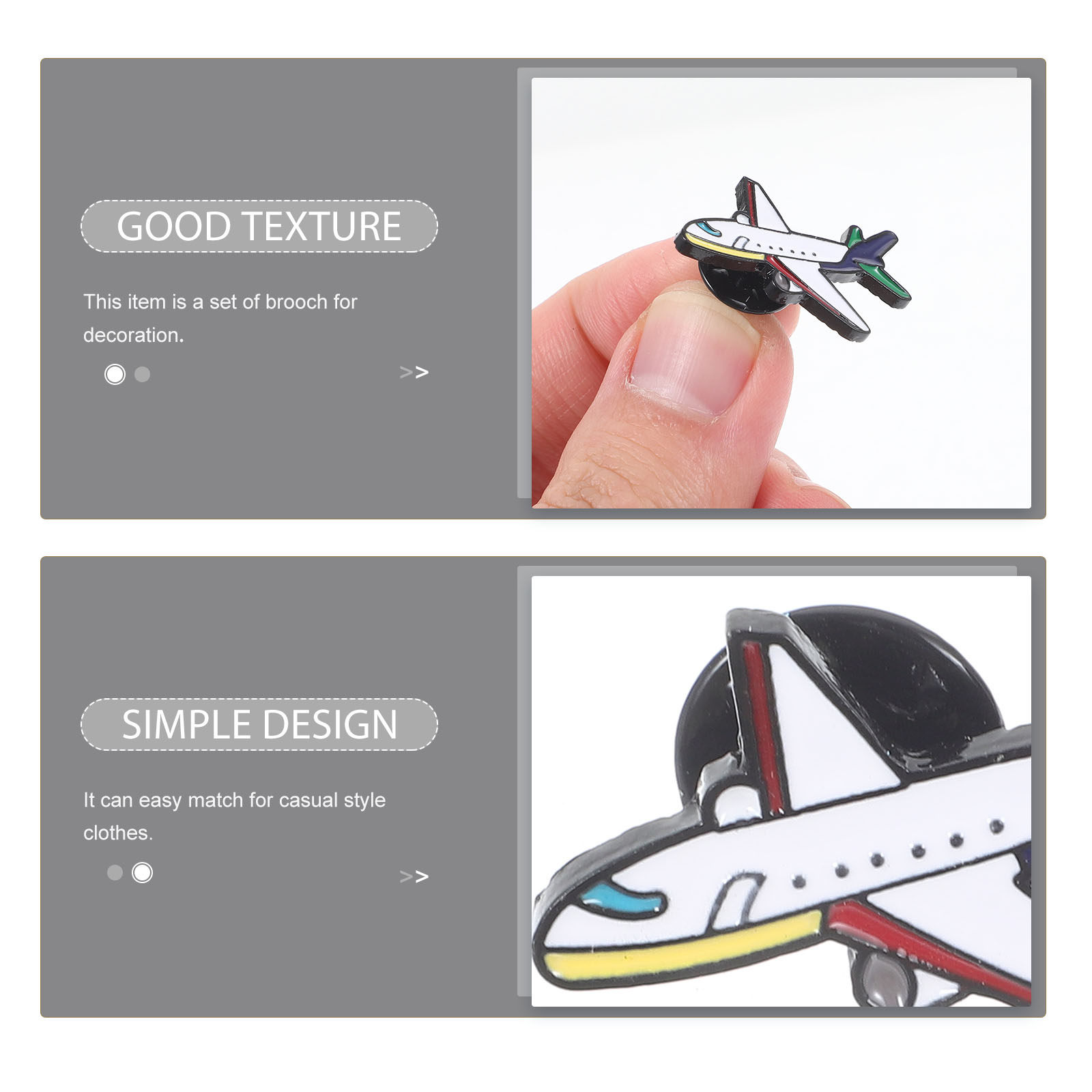 2Pcs Airplane Brooch Set Carto - Travel Accessories Gift Ideas 评论和价格