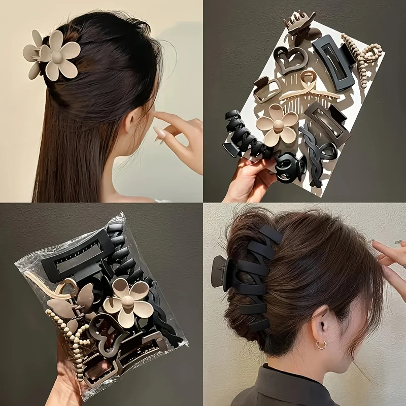 11Pcs Assorted Hair Claw Clips - Travel Accessories Shops 评论和价格