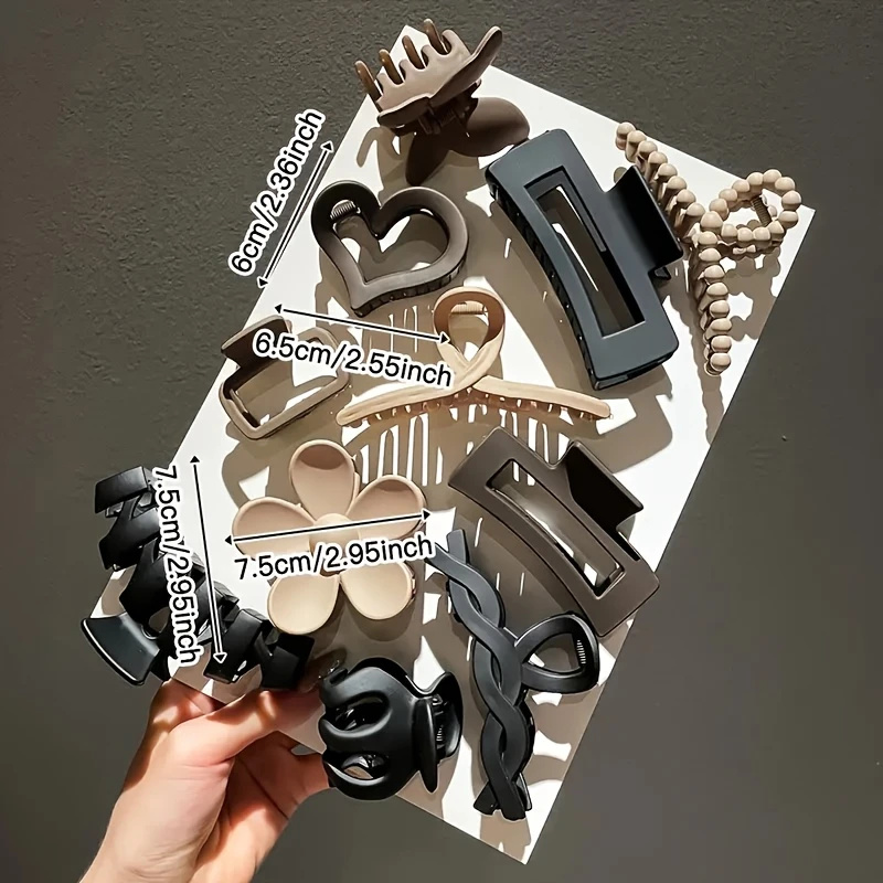 11Pcs Assorted Hair Claw Clips - Travel Accessories Shops 评论和价格