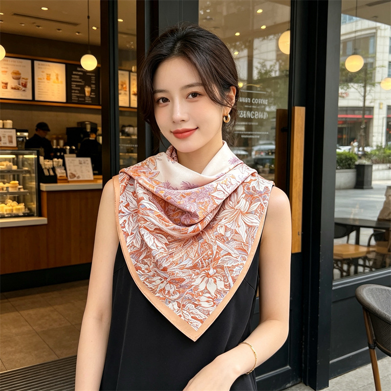 Soft Silk Scarf Women Square B - Travel Hair Accessories 评论和价格