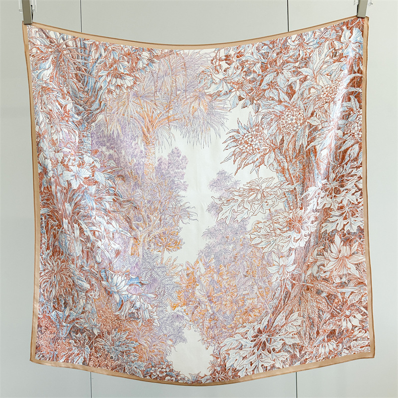 Soft Silk Scarf Women Square B - Travel Hair Accessories 评论和价格
