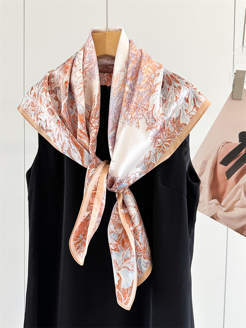 Soft Silk Scarf Women Square B - Travel Hair Accessories 评论和价格