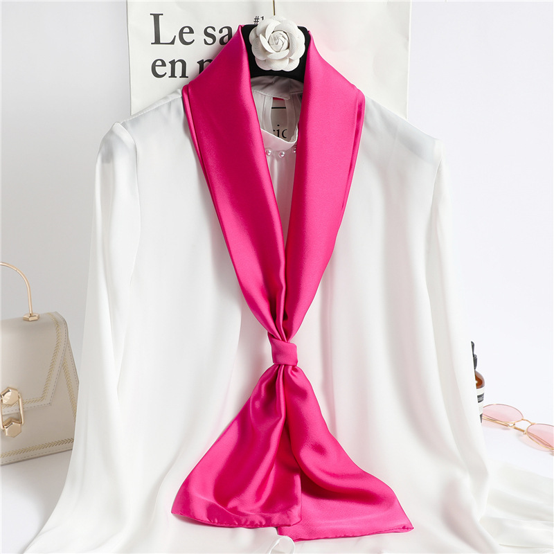 Red Solid Color Long Silk Scar - Travel Hair Accessories 评论和价格