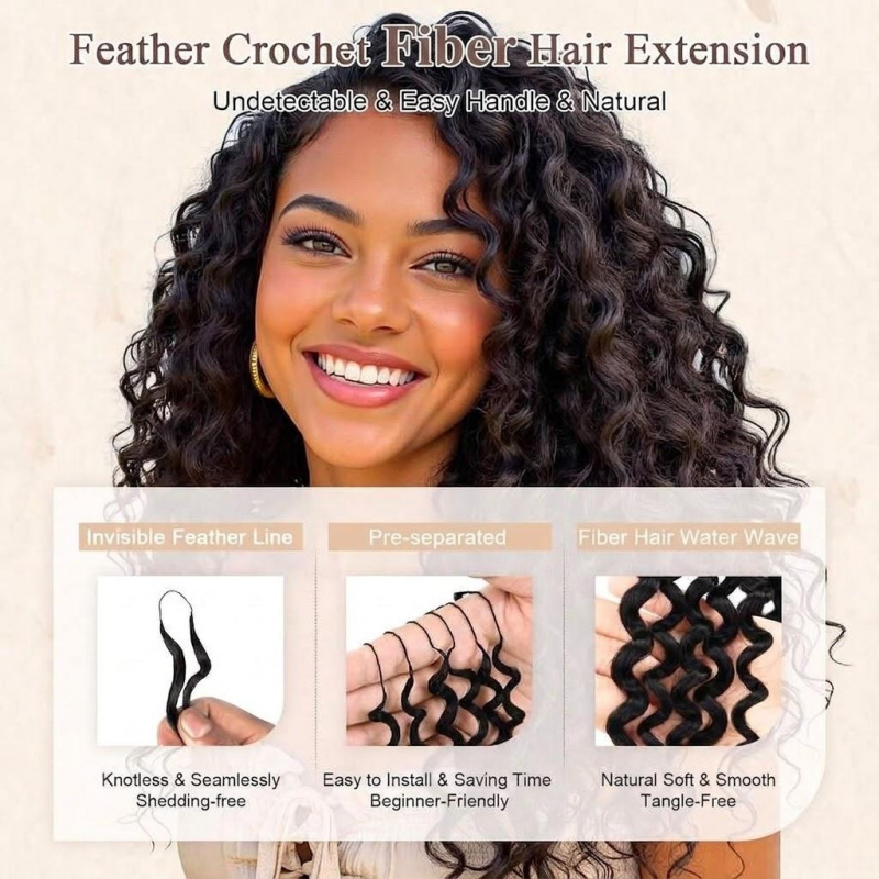 Water Wave Synthetic Feather C - Travel Hair Accessories 评论和价格