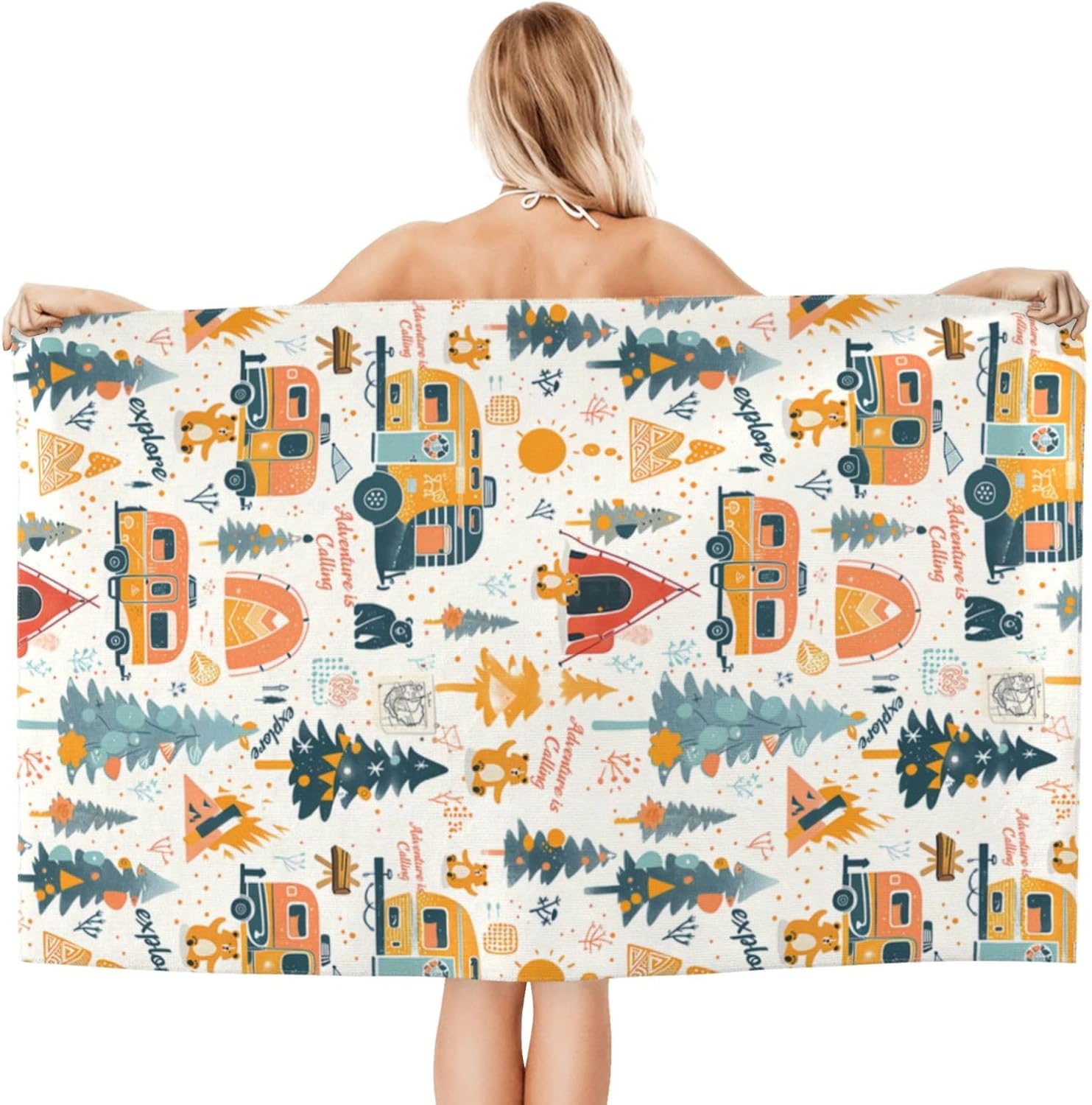Camping Adventure Beach Towel  - Travel Towel Quick Dry 评论和价格
