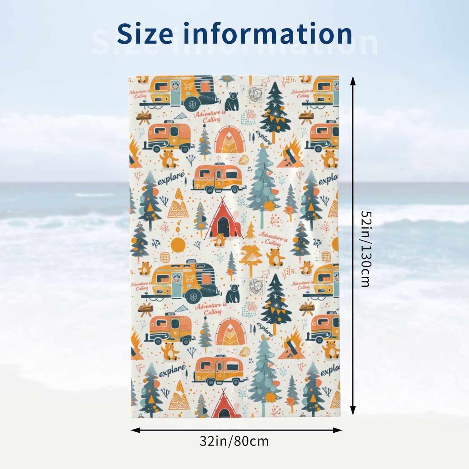 Camping Adventure Beach Towel  - Travel Towel Quick Dry 评论和价格