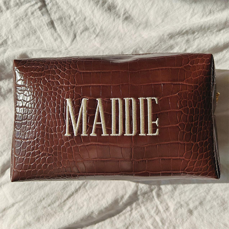 Embroidered Croc Makeup Bag Pe - Travel Accessories Gift Ideas 评论和价格